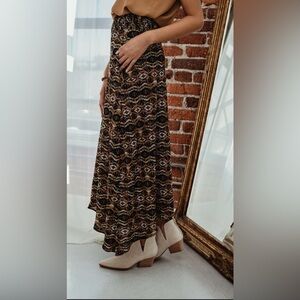 NWT Veronica M Alexia Smocked Bias Skirt with Pockets